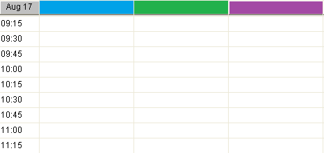 Example schedule grid datawindow