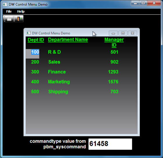 Command Type Numeric Value